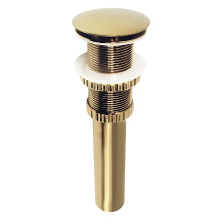 Kingston Brass Push PopUp Bathroom Sink Drain without Overflow, Brushed Brass EV8217